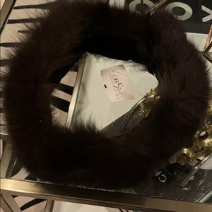 100% Fox fur headband Velcro
